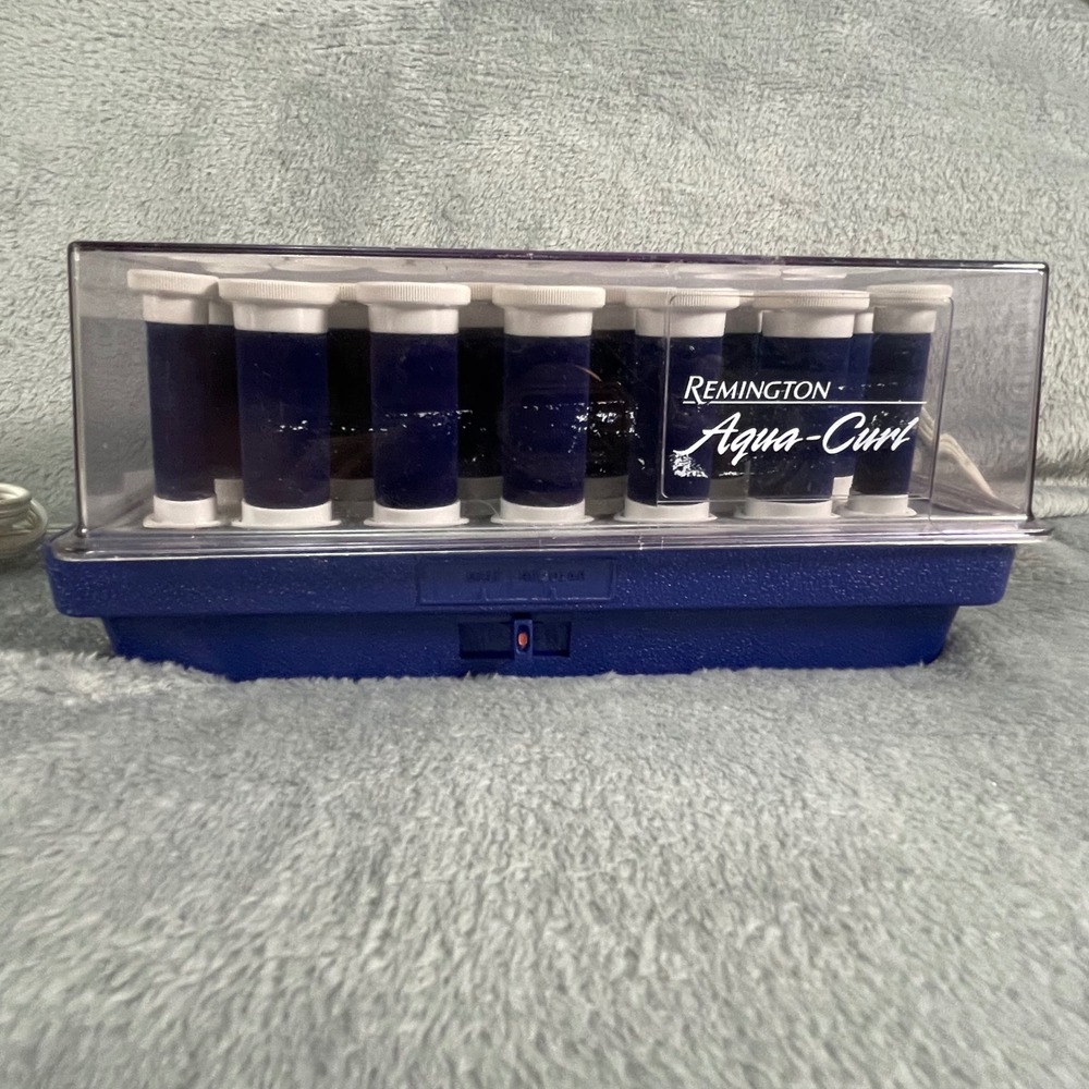 Remington Aqua Curl Heated Hair‎ Roller Set 20 Rollers Blue Velvet Complete Base